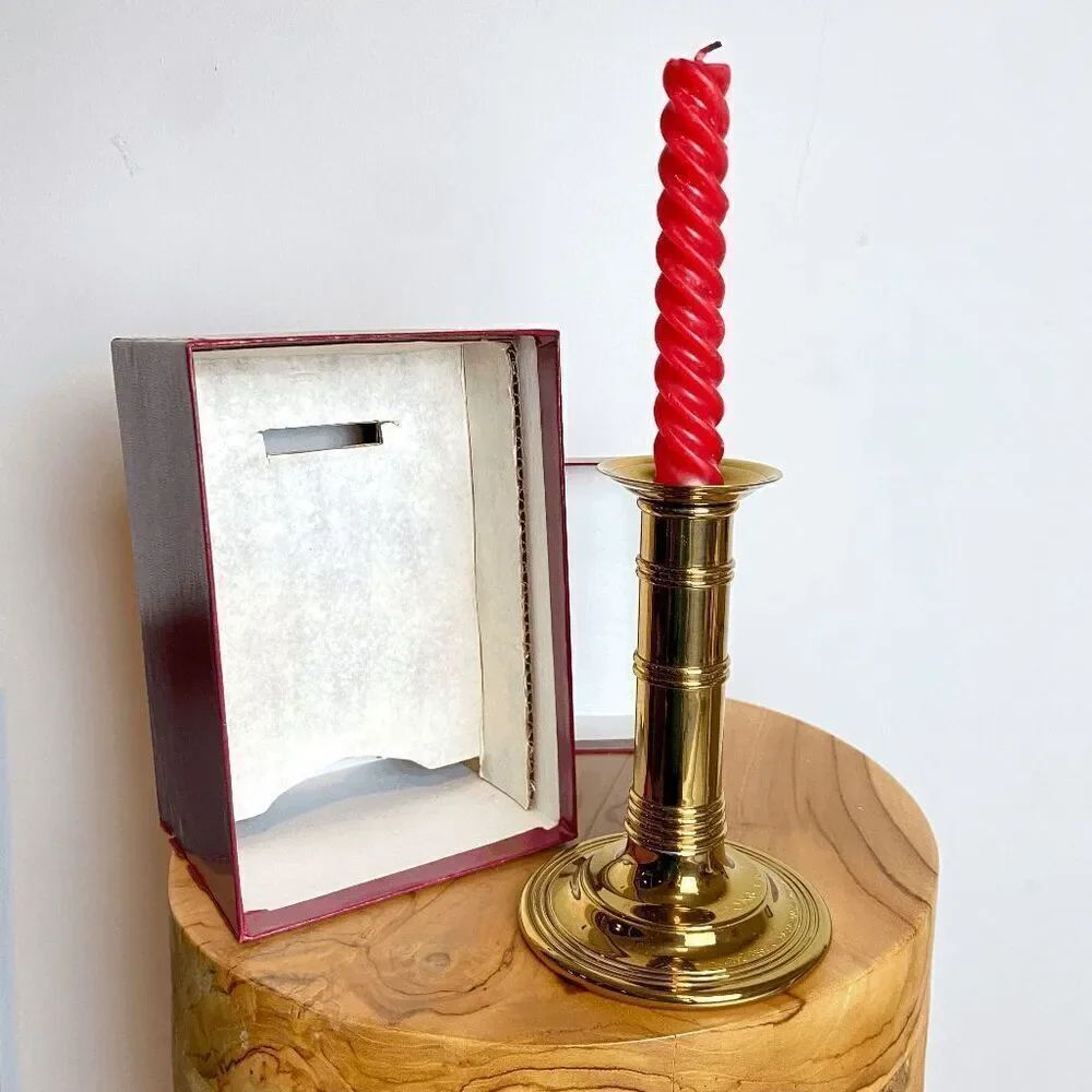 VTG Gorham Solid Brass Convertible Candlestick w/ Box Heirloom Decor